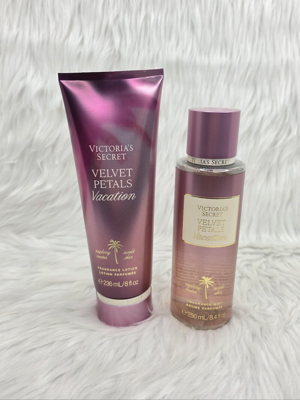 Victoria's Secret Velvet Petals Vacation Mist & Lotion Set.